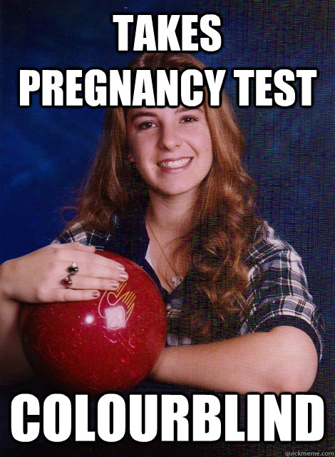 Takes pregnancy test colourblind  