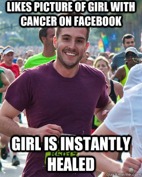 likes picture of girl with cancer on facebook girl is instantly healed  Ridiculously photogenic guy
