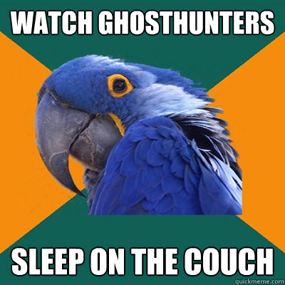 Watch Ghosthunters sleep on the couch  Paranoid Parrot