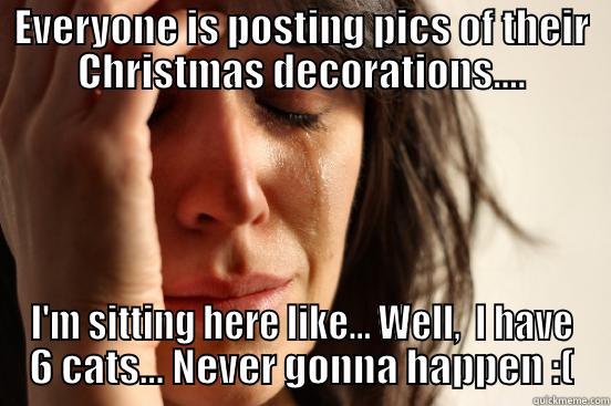 EVERYONE IS POSTING PICS OF THEIR CHRISTMAS DECORATIONS.... I'M SITTING HERE LIKE... WELL,  I HAVE 6 CATS... NEVER GONNA HAPPEN :( First World Problems