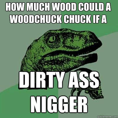 how much wood could a woodchuck chuck if a dirty ass nigger  Philosorapter