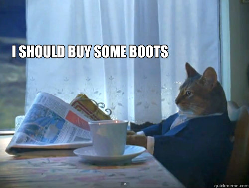 I should buy some boots   The One Percent Cat