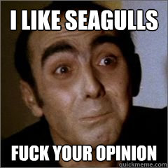 I like seagulls fuck your opinion  