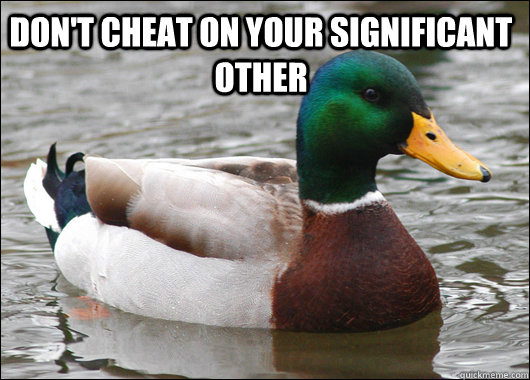 don't cheat on your significant other   Actual Advice Mallard