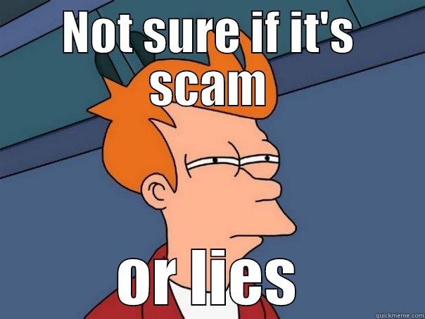NOT SURE IF IT'S SCAM OR LIES Futurama Fry