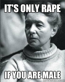 It's only rape if you are male  Simone de Beauvoir