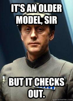 It's an older model, sir But it checks out.  Older Code Sith