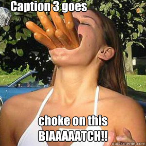
 choke on this BIAAAAATCH!! Caption 3 goes here  