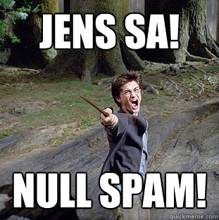 Jens sa! Null SPAM!  Pissed off Harry