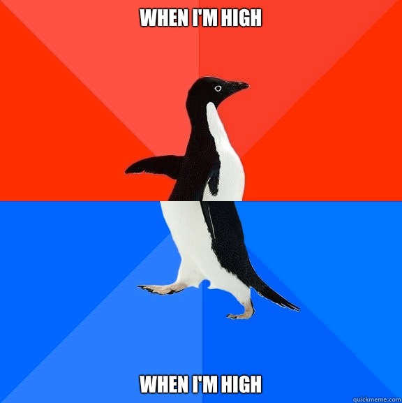 When I'm high When I'm high  Socially Awesome Awkward Penguin
