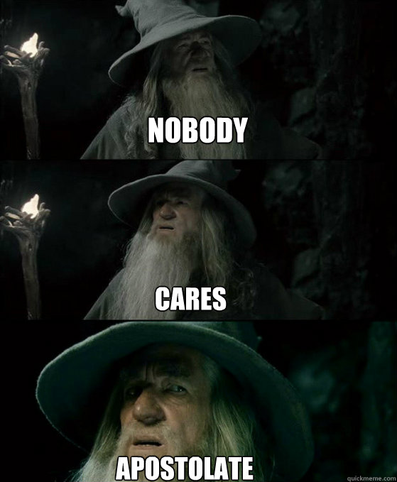 Nobody Cares Apostolate?  Confused Gandalf
