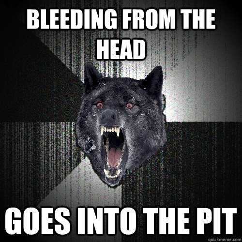 BLEEDIng from the head GOES INTO THE PIT  Insanity Wolf