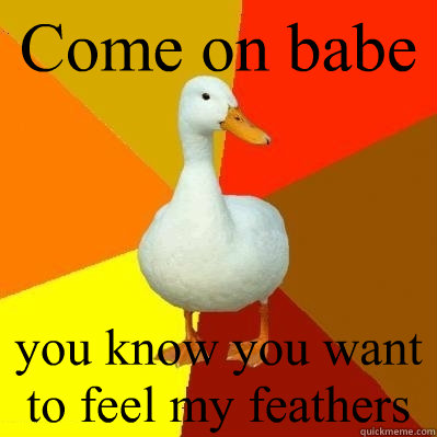 Come on babe you know you want to feel my feathers   Tech Impaired Duck