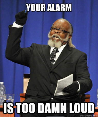 YOUR ALARM IS TOO DAMN LOUD  The Rent Is Too Damn High