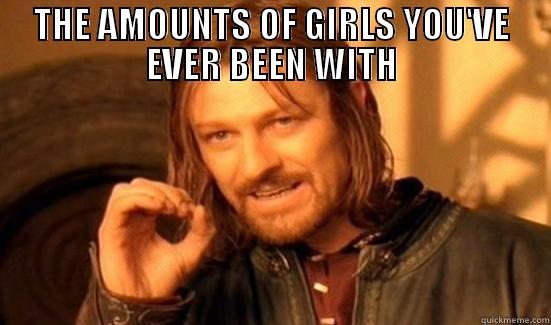THE AMOUNTS OF GIRLS YOU'VE EVER BEEN WITH  Boromir