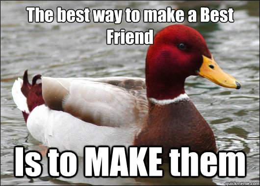 The best way to make a Best Friend
 Is to MAKE them  Malicious Advice Mallard