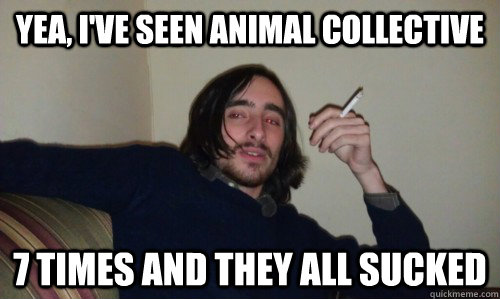 yea, I've seen animal collective 7 times and they all sucked  
