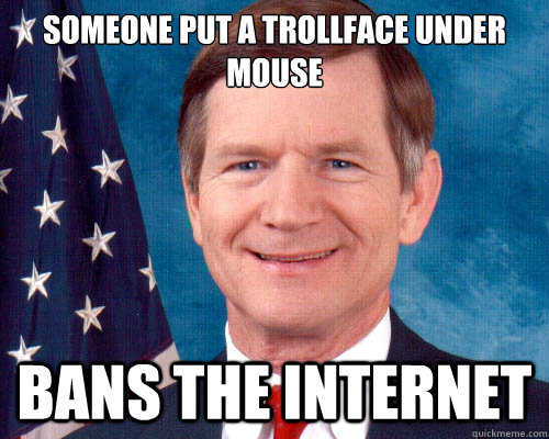 Someone put a trollface under mouse Bans the internet - Someone put a trollface under mouse Bans the internet  Misc
