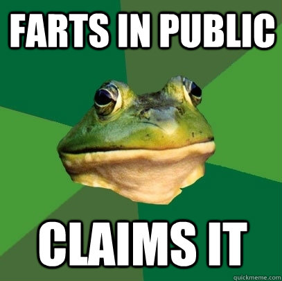 Farts in public Claims it  Foul Bachelor Frog
