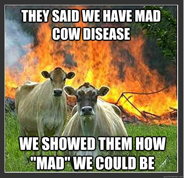 They said we have Mad Cow Disease we showed them how 