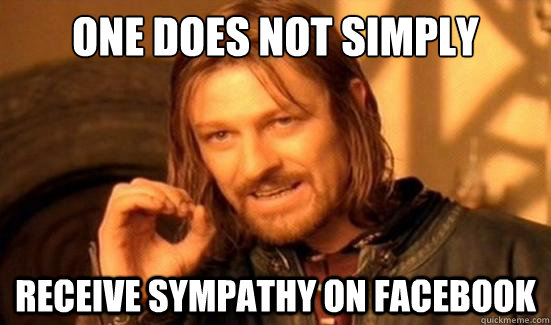 One Does Not Simply Receive sympathy on facebook  Boromir