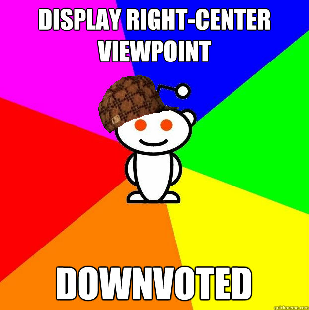 Display Right-Center viewpoint Downvoted  Scumbag Redditor