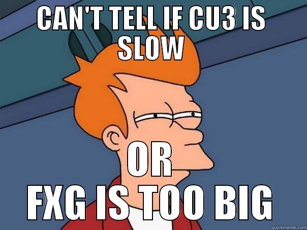CAN'T TELL IF CU3 IS SLOW OR FXG IS TOO BIG Futurama Fry
