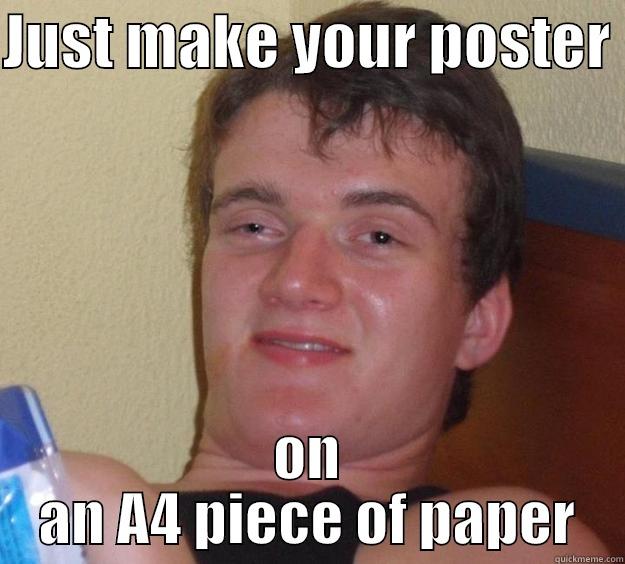 JUST MAKE YOUR POSTER  ON AN A4 PIECE OF PAPER 10 Guy