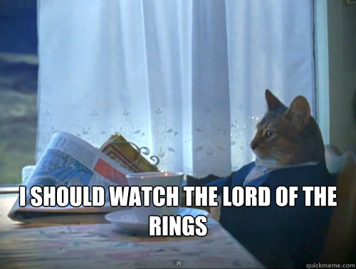  I should watch The lord of the rings  The One Percent Cat