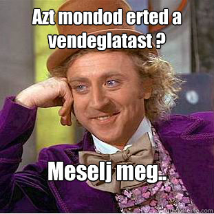 Azt mondod erted a vendeglatast ? Meselj meg..    Condescending Wonka
