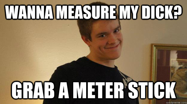 Wanna measure my dick? Grab a meter stick  