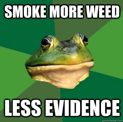 smoke more weed less evidence  Foul Bachelor Frog