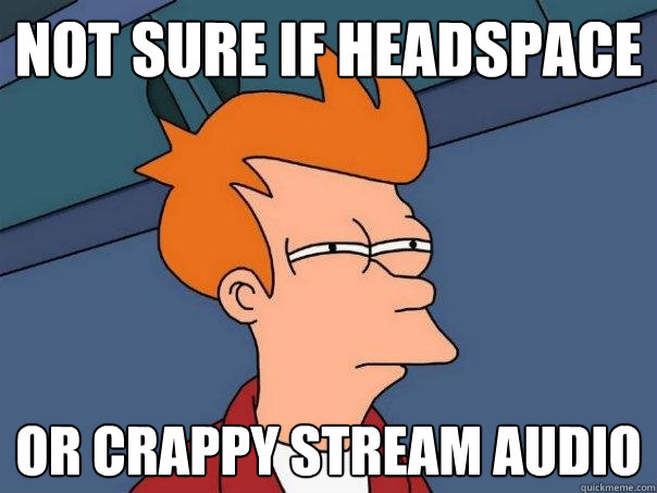 not sure if headspace or crappy stream audio - not sure if headspace or crappy stream audio  Futurama Fry