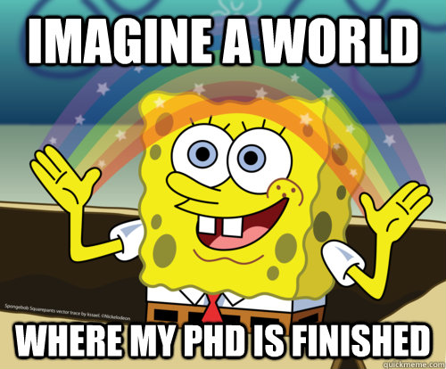 IMAGINE A WORLD WHERE MY PhD IS FINISHED  Spongebob rainbow