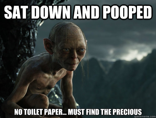 Sat down and pooped No toilet paper... must find the precious  