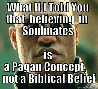 WHAT IF I TOLD YOU THAT  BELIEVING  IN  SOULMATES IS A PAGAN CONCEPT,     NOT A BIBLICAL BELIEF Matrix Morpheus