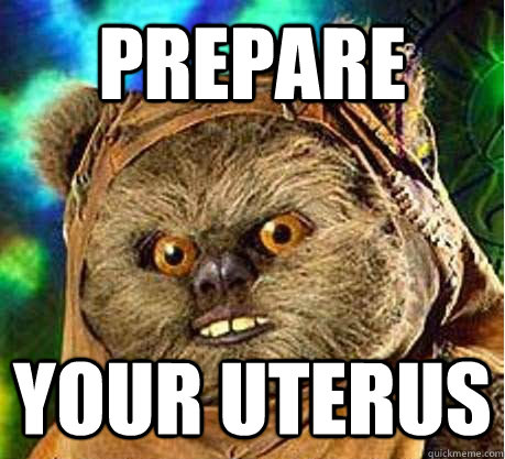 Prepare your Uterus  Prepare your anus ewok