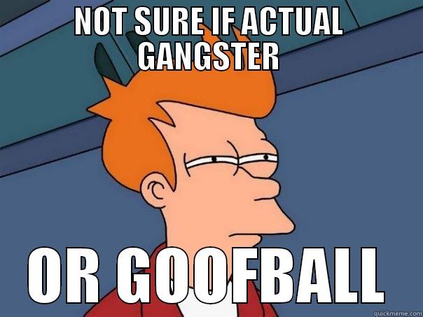 NOT SURE IF ACTUAL GANGSTER OR GOOFBALL Futurama Fry