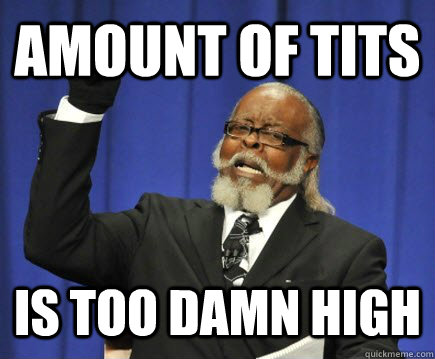 Amount of tits is too damn high  Too Damn High