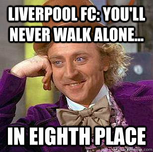 Liverpool fc: you'll never walk alone... in eighth place  Condescending Wonka