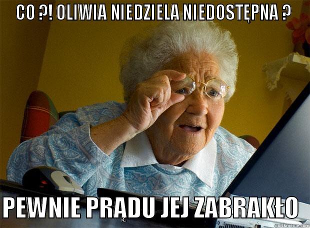 CO ?! OLIWIA NIEDZIELA NIEDOSTĘPNA ?  PEWNIE PRĄDU JEJ ZABRAKŁO  Grandma finds the Internet