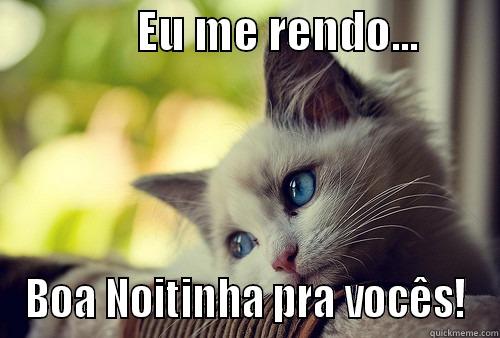                EU ME RENDO...          BOA NOITINHA PRA VOCÊS! First World Problems Cat