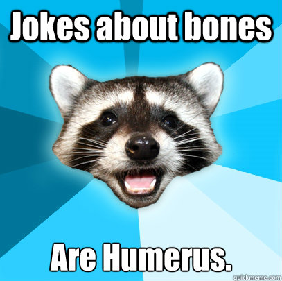 Jokes about bones Are Humerus. - Jokes about bones Are Humerus.  Lame Pun Coon
