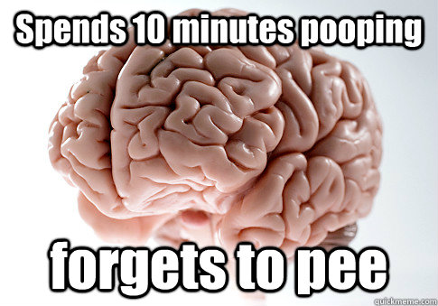 Spends 10 minutes pooping forgets to pee   Scumbag Brain