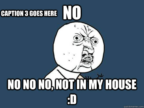 No no no no, not in my house :D Caption 3 goes here  Y U No