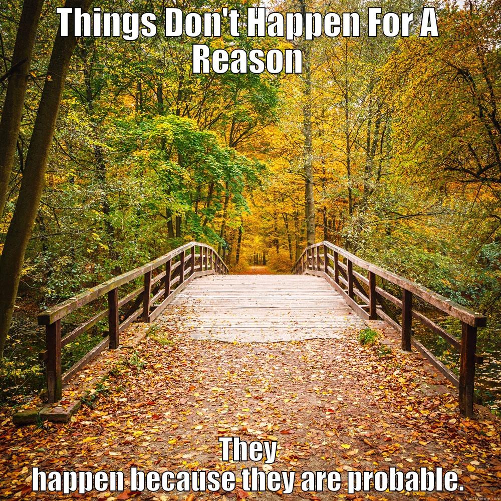 THINGS DON'T HAPPEN FOR A REASON THEY HAPPEN BECAUSE THEY ARE PROBABLE. Misc