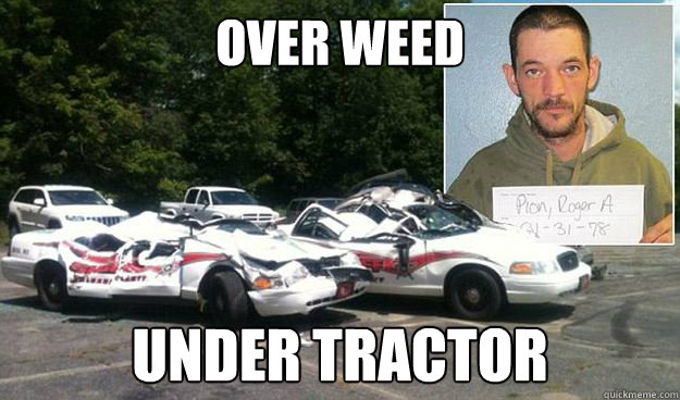 Over weed Under tractor  