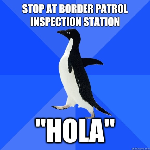 stop at border patrol inspection station 