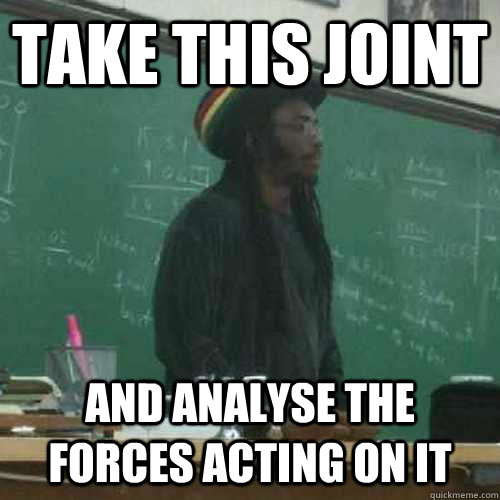 take this joint and analyse the forces acting on it  