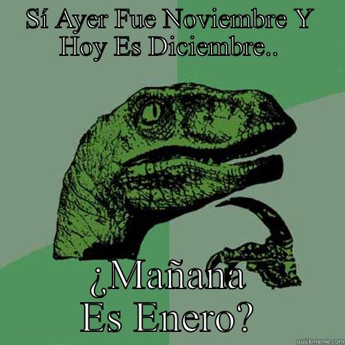 SÍ AYER FUE NOVIEMBRE Y HOY ES DICIEMBRE.. ¿MAÑANA ES ENERO? Philosoraptor
